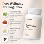 Nourished AndroEase Plus - Natural Balance Supplement for Women - Vegan Formula with Zinc & Saw Palmetto - 180 Capsules for Daily Wellness & Vitality - Made in USA