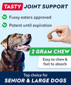 Glucosamine Treats for Dogs - Hip & Joint Supplement w/Omega-3 Fish Oil - Chondroitin, MSM - Advanced Mobility Chews - Joint Pain Relief - Hip & Joint Care - Bacon Flavor - 180 Ct - Made in USA