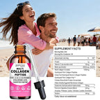 Multi Collagen Peptides Liquid Drops for Women & Men, Hydrolyzed Collagen Peptides Type (I, II, III, V, X)Proteins Complex W. Hyaluronic Acid, Biotin & Vitamin C, Support Hair Skin Joint & Gut Health