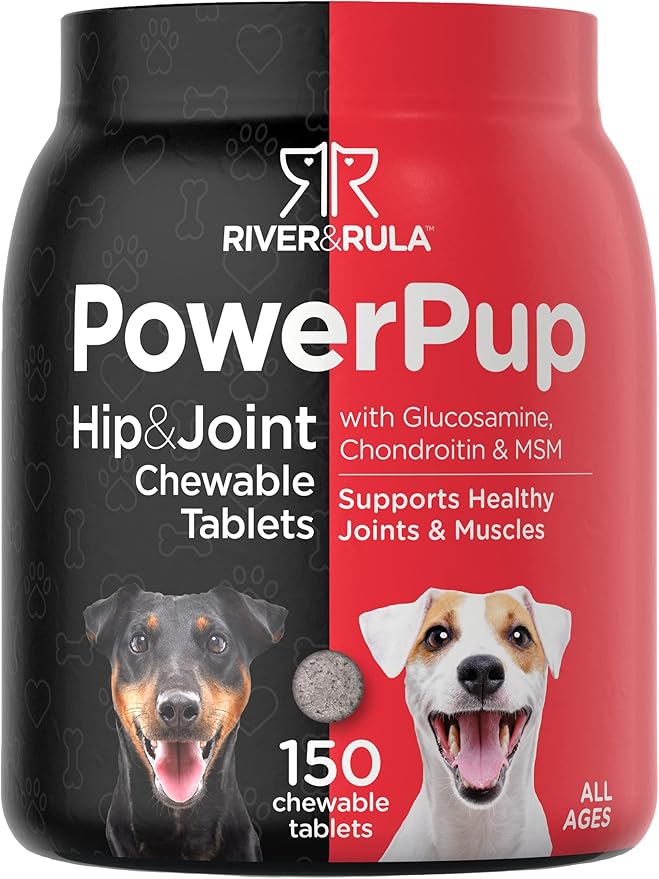Horbaach Glucosamine for Dogs | 150 Chews | Hip and Joint Supplement | with Chondroitin & MSM | Non-GMO, Gluten Free | by River & RULA