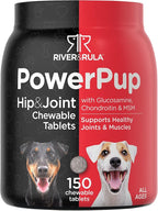 Horbaach Glucosamine for Dogs | 150 Chews | Hip and Joint Supplement | with Chondroitin & MSM | Non-GMO, Gluten Free | by River & RULA