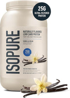 Isopure Low Carb 100% Pure Whey Isolate Protein Powder, Lactose Free, Gluten Free, with Vitamins, Vanilla, 25g Protein Per Serving, 3 Lbs, 43 Servings (Packaging May Vary)