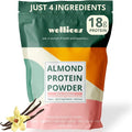 wellious Almond Protein Powder (Vanilla) - 18 Grams of Pure Healthiest Vegan Protein for Women & Men - Perfect Soy-Free & Smooth Gut Friendly Protein Powder for Sports Nutrition