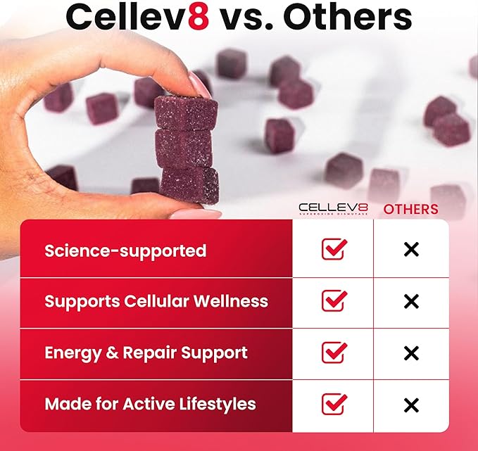 Cellev8 Prime Recovery Joint & Muscle Recovery Gummies - 60 Count - Antioxidant Cellular Health, Daily Energy, Wellness, Supplements with SOD, Tart Cherry - NSF Sport Formula, Raspberry Flavor