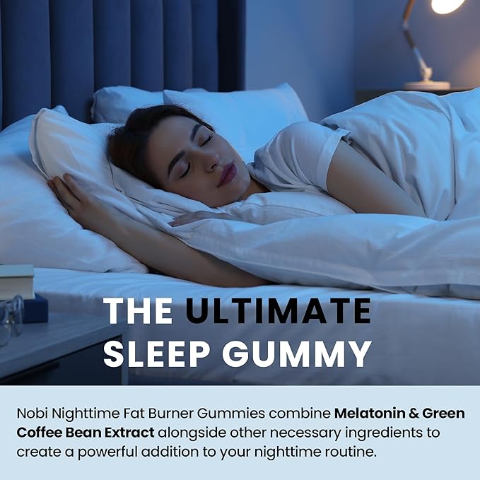 Night Time Fat Burner Gummies, Sleep Support & Weight Loss Supplement | Slimming Hunger Suppressant & Metabolism Booster, Shred Belly Fat While You Sleep | Nighttime Diet Gummies for Women & Men 60ct