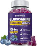 Simhould Glucosamine Chondroitin Gummies - 3000MG Extra Strength Joint Support Supplement with MSM & Elderberry, Flexibility, Antioxidant Immune Support Gummy for Adults, Men & Women