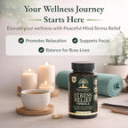 Stress Relief Formula - Natural Ashwagandha Capsules GMO Free - unflavoured Quality Herbal Wellness Supplement for Relaxation and Mental clarity-60-count