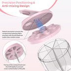 Hionxmga Pill Dispenser with 7 Large Compartments, Pill Organizer for Travel, Supplement Organizer with Anti-Mixing Design, BPA-Free Pill Container with 20 Pcs Labels, Blue+Pink