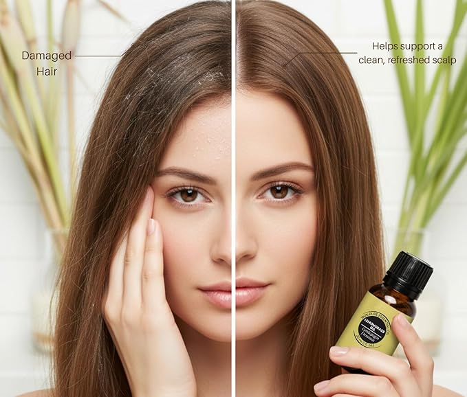 Earth N Pure Lemongrass Essential Oil | Steam Distilled | for Home Diffuser, Skin & Hair Care | with Glass Dropper - 50 ML