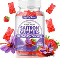 softbear Saffron Gummies for Kids & Adults, 10-in-1 Organic Saffron Supplements with 88.5mg Saffron Extract Support Calm Mind & Focus & Zzz, Sugar Free/Non-GMO, Strawberry Flavor 60 Count