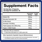 Digestive Enzymes Supplement (90 Capsules) Support Digestion - with Purified Bile, Pancreatin, Plant Enzymes, Ox Bile, Betaine HCL, Support Digestion of Fats Carbohydrates and Proteins