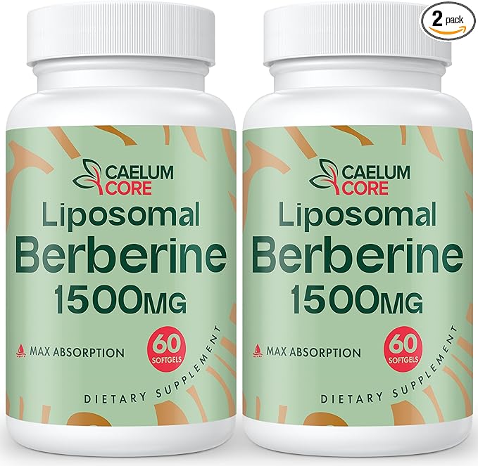 Liposomal Berberine HCL - Berberine 1500mg High Bioavailability, Berberines Supplement for Women and Men (2 Pack)