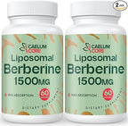 Liposomal Berberine HCL - Berberine 1500mg High Bioavailability, Berberines Supplement for Women and Men (2 Pack)
