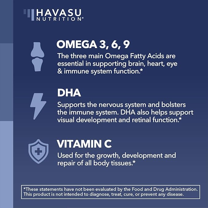 Omega 3 6 9 + DHA Gummies for Adults - Plant-Based Fish Oil Alternative with Chia Seed Oil and Algae - Support Brain and Immune Function - Lemon and Orange Flavors - Vegetarian Friendly - 60 Count