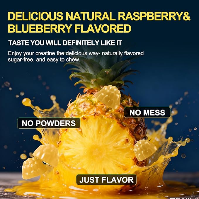 Health4All Creatine Monohydrate Gummies 5g for Men & Women, Creatine Gummy for Strength Energy & Muscle Growth Support Pre-Workout Supplement - Pineapple 120 Gummy