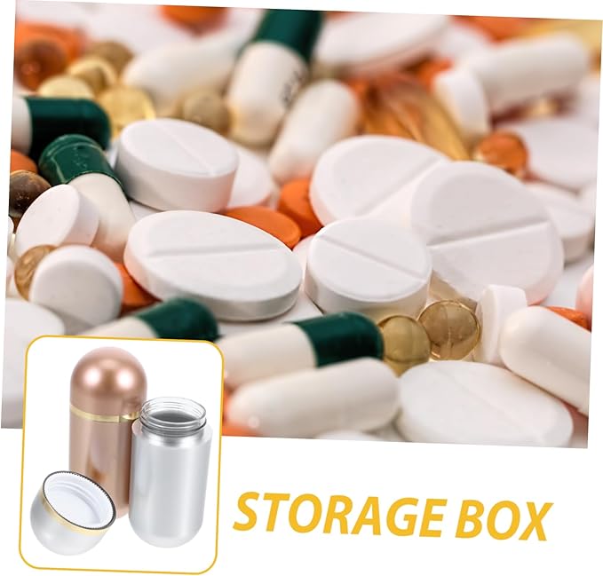 Cabilock 10ml Mini Pill Bottle Portable Medicine Organizer Travel Pill Case Sealed Capsule Powder Storage for Home Office and Travel