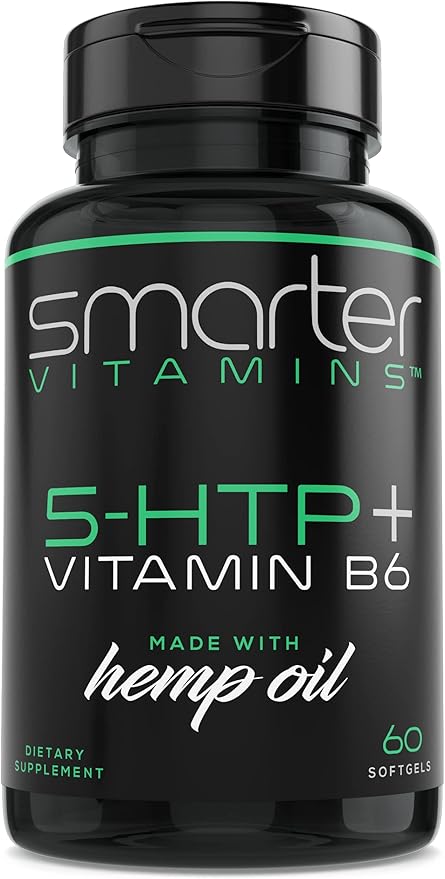 SmarterVitamins 200mg 5-HTP + Vitamin B6, Extended Time Release, 60 softgels, 30 Servings