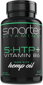 SmarterVitamins 200mg 5-HTP + Vitamin B6, Extended Time Release, 60 softgels, 30 Servings