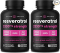 NutraChamps Resveratrol Supplement, Extra Strength Formula for Healthy Aging, Immune Support, 60 Vegan Capsules with Trans-Resveratrol, Green Tea Leaf, Acai Berry & Grape Seed Extract (Pack of 2)