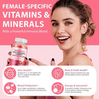 Multivitamin Gummies for Women, Natural Multi Vitamins, Boosts Immunity, Energy & Focus, Womens Daily Multivitamin Gummy for Hair, Skin & Nails, Sugar-Free, Strawberry Flavor, 60 Gummies