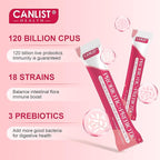 Women's Probiotic Powder - 120 Billion CFUs, 20 Strains, Cranberry Extract & 3 Prebiotics, Help for Immune Booster, Digestive Health, Vaginal & Urinary Health, 40 Packets