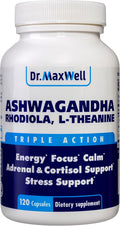 Cortisol Manager Supplement, Supports Relaxation, Mood & Sleep in Times of Occasional Stress, Ashwagandha Rhodiola Adaptogens, Helps Maintain Normal Cortisol Levels, 120 Capsules