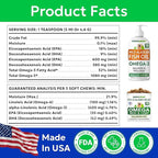 BARK&SPARK Omega 3 + Fish Oil for Dogs - Skin Allergy Chews, Itch Relief, Hot Spots Treatment - Fish Oil Liquid Supplement for Pets, EPA+DHA Fatty Acids, Skin & Coat Support - Bundle: 180 Ct + 16 Oz