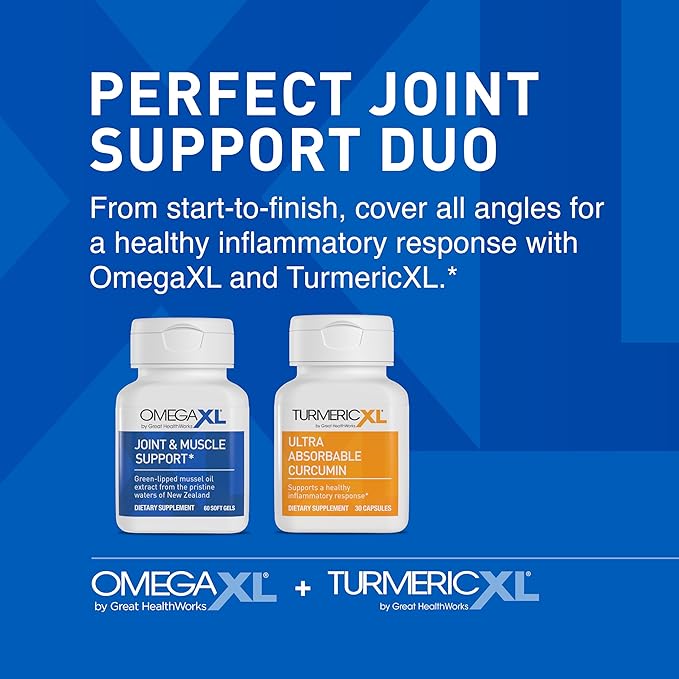 OmegaXL Powerful Joint and Muscle Support Supplement (60 Count) & TurmericXL (30 Count)