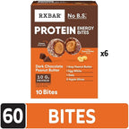 RXBAR Protein Energy Bites, Gluten Free Energy Snacks, Protein Snacks, Dark Chocolate Peanut Butter (60 Bites)