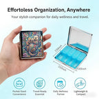Weekly Pill Organizer, Metal Pill Box with 8 Compartments, Small Travel Pill Case for Purse Pocket, Medicine Vitamin Supplement Organizer (Otter Family)