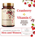 Cranberry Extract 500mg Per Serving - Cranberry Powder Supplement with Vitamins C - Urinary Tract Health Support, Cran Berry Fruit, Sugar Free Formula, Bottled in USA - 60 Capsules