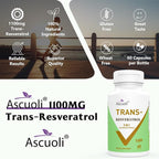 99% Ultra Purity Trans-Resveratrol 1100mg, 3-in-1 Advanced Formula Organic Resveratrol Supplement, Max Antioxidant, Anti-Aging, Skin Health, Cell Repair, Boost NAD+, Immune & Energy, 60 Caps