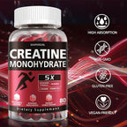 Creatine Monohydrate Gummies - Clean Creatine for Women Men for Muscle Strength, Improving Endurance & Post Workout Recovery - Creatine Supplement - Raspberry Flavors (160 Gummies)