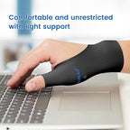 VELPEAU Thumb and Wrist Compression Sleeve for Tendonitis (Pack of 2), Seamless Technology, Gloves Wraps for Arthritis Pain Relief for Women & Men, Splint Liner, Fits Both Hands (Black, Long Version, M)