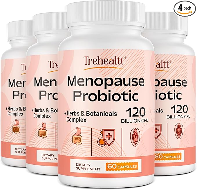 Menopause supplements for women, 120 Billion CFU Probiotic, 13-in-1 Herbs & Botanicals Complex, for Hormone Menopause, Hot Flashes, Night Sweats, Mood Swings, Sleep Disturbances, Vegan, 240 Capsules