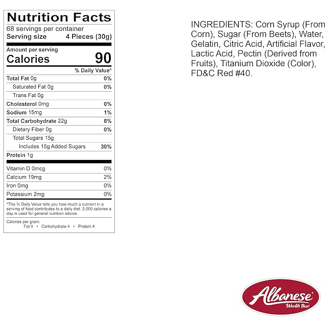 Albanese World's Best Gummi Watermelon Rings | 4.5lbs of Candy | Gluten Free, Fat Free, Soft and Chewy Gummy Rings | Perfect for Parties, Baking with Kids, and On The Go Snacking