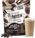 FlavCity All in One Protein Shake Powder, Cookies and Cream - On the Go Meal Alternative + Collagen Peptides, Reishi & Cordyceps - Focus, Skin, Hair & Joint Support - 100% Grass Fed Whey, 20 Servings