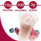 ProtiDiet Berries and Cream Protein Powder for Smoothies – 15g High Protein Berry Smoothie Mix, Low Sugar, Meal Replacement Shake – 7 Pouches