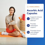 Pure Encapsulations Ascorbic Acid Capsules - 1,000 mg Vitamin C - Antioxidant & Immune Support* - High-Potency Vitamin C - Vegan & Non-GMO - 90 Capsules