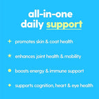 Taily Multivitamin with Liquid Collagen for Dogs and Cats – 12-in-1 Super Daily Formula for Joint, Gut, Allergy, Immune, Skin, Coat, and Urinary Tract Support - Liquid Collagen, Glucosamine for Dogs