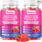 Magnesium L-Threonate 1200mg Gummies to Support Focus & Muscles, Sugar-Free Raspberry Flavor, 120 Count for Adults & Kids