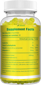 Sugar Free Citrus Bergamot Gummies - All Natural Supplements 25:1 Extract from Italian Bergamot Supplement for Healthy Anti-Aging Sugar-Free Vegan