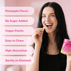 softbear Womens Probiotic Slippery Elm Gummies, Feminine Vaginal Probiotics Pineapple Gummies for Women pH Balance & Flora Health, Vegan/Sugar-Free/Non-GMO, 60 Count