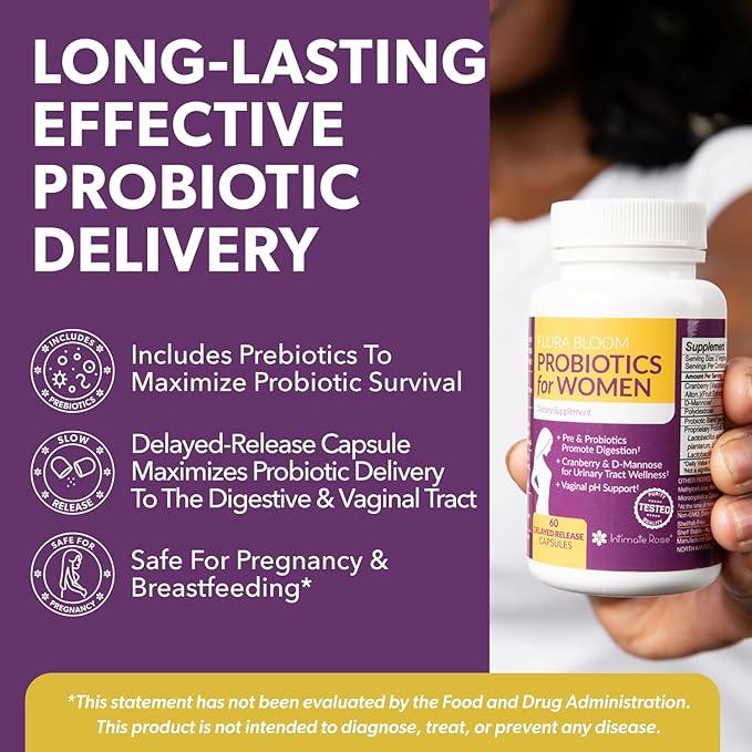 Intimate Rose Combo Pack! Flora Bloom Probiotics for Women (One Bottle) and Boric Balance Boric Acid (One Bottle) 2 Pack