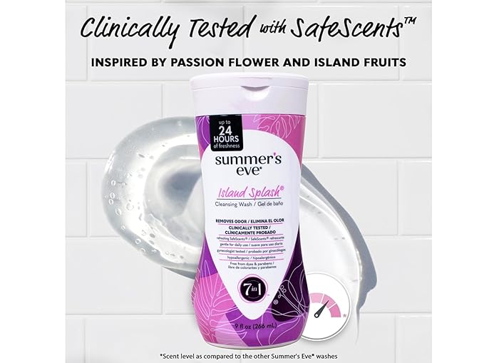 Summer's Eve Island Splash Refreshing Daily Feminine Wash, Removes Odor, pH balanced, 9 fl oz. (Pack of 5)