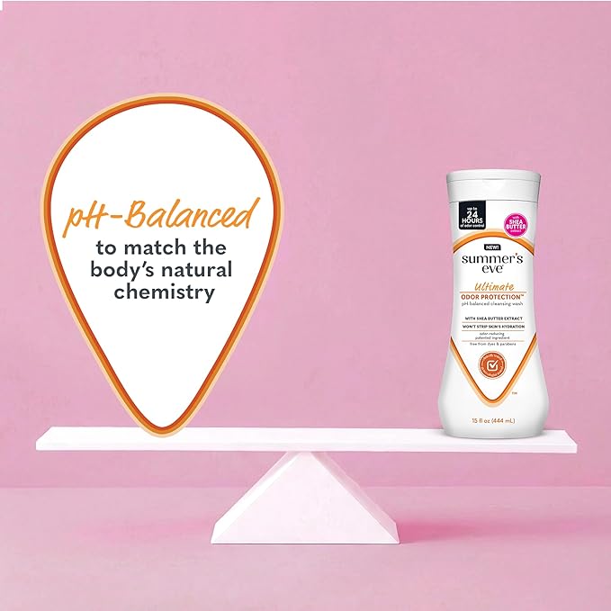 Summer’s Eve Ultimate Odor Protection Feminine Wash with Shea Butter - Up to 24 Hour Vaginal Odor Control, pH Balanced Formula, Clinically & Gynecologist Tested Intimate Body Wash - 15 Fl Oz