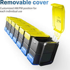 Extra Large Pill Organizer 2 Times a Day – XL Pill Box 7 Day with Big AM/PM Compartments – Fits Large Vitamins, Supplements & Gummies, for 7 or 14-Day Use, Color-Coded, Senior-Friendly, No Spills