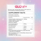 Jovi Nutrition Glow+ NAD+ & Collagen Gummies,Multi-Type Hydrolyzed Collagen Peptides with Resveratrol, Hyaluronic Acid, Vitamin C & E, Skin, Hair & Nail Nutritional Support
