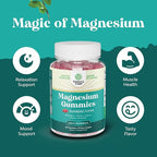 Extra Strength Calm Magnesium Gummies for Adults - Relaxing Magnesium Citrate Gummies with Elemental Mag - Sleep Aid Soft Chews Raspberry Flavored - Body & Mind Relaxation - 60 Count