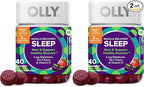 OLLY Muscle Recovery Sleep Gummies,Sleep and Sore Muscle Support,3mg Melatonin,Tart Cherry,Vitamin D,Berry Flavor -,40 Count (Pack of 2)